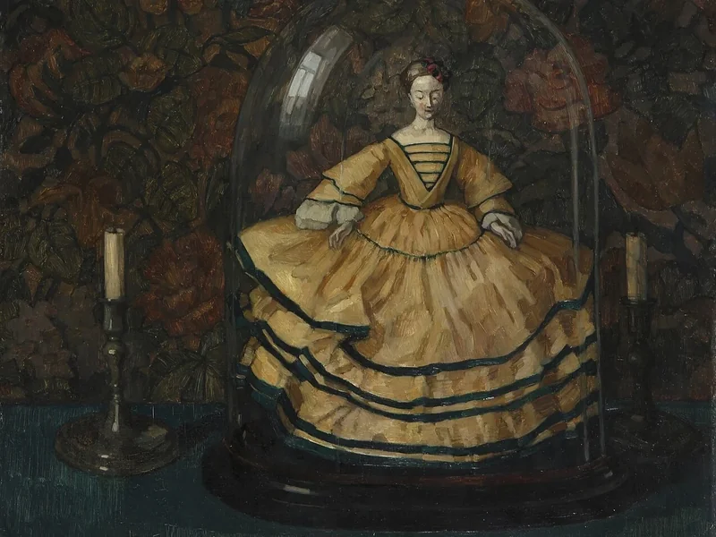 1875-Alice Trübner - Bambola sotto una cupola di vetro